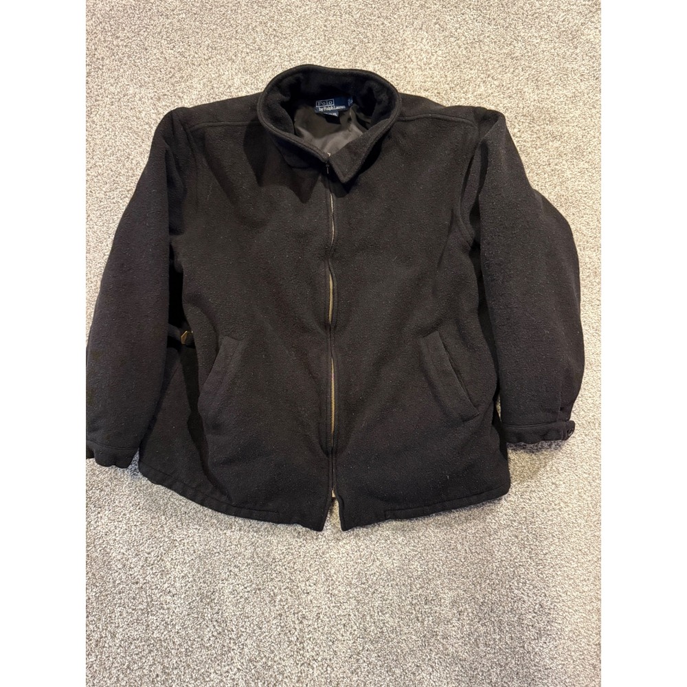 Polo Ralph Lauren XXL Black Wool Blend Jacket Full Zip Womenswear Style‎